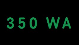 350 Washington. Green neon on black.
