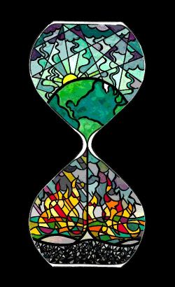 ClimateCrisisPolicy.org. Stained Hour Glass.