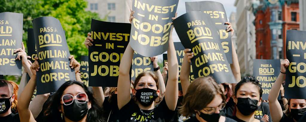 Youth demonstrating with signs.