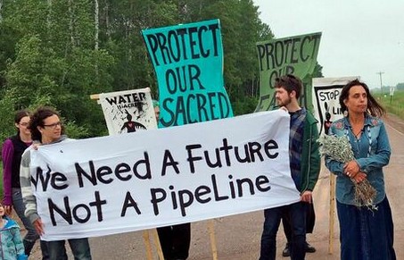 Pipeline protest. We need a future not a pipeline.