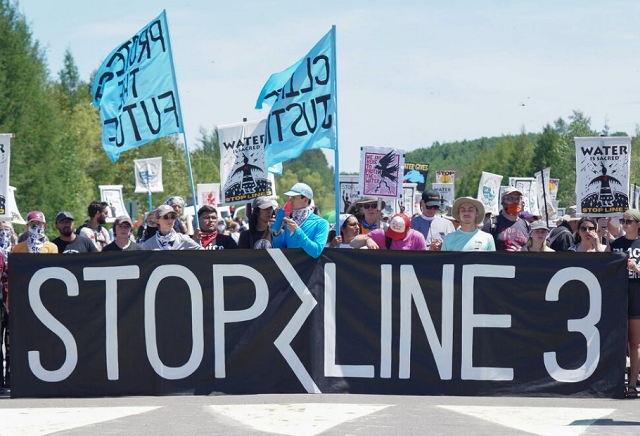 Demonstrators to Stop Line 3