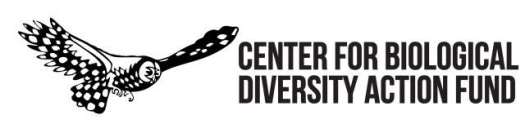 Center for Biological Diversity Action Fund Banner