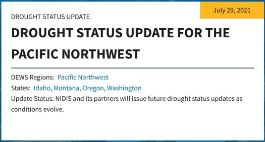 Drought Status Update for the Pacific Northwest
