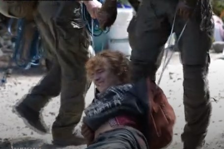 Fairy Creek Demonstration - Demonstrator being dragged by officers.