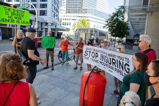 Demonstration outside TMX insurers.