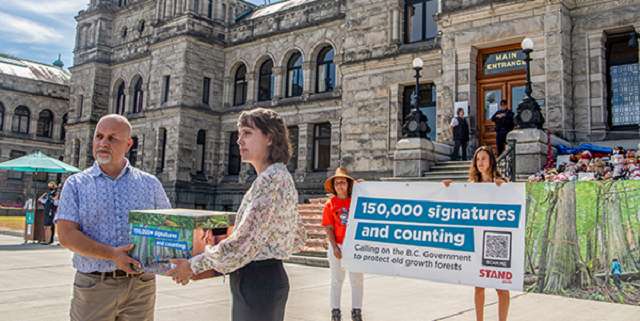 Delivering petitions to Parliament.