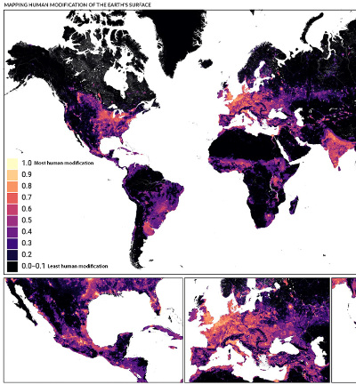 Color-coded map of the world.