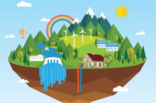 Earth Ship Environment sailing through the air.