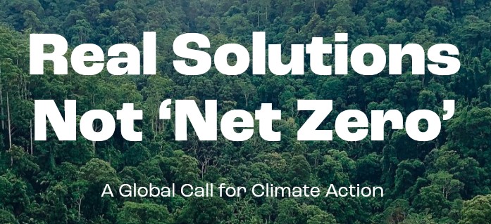 Real solutions not net zero - A Global Call for Climate Action