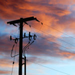 Power lines in the sunset.