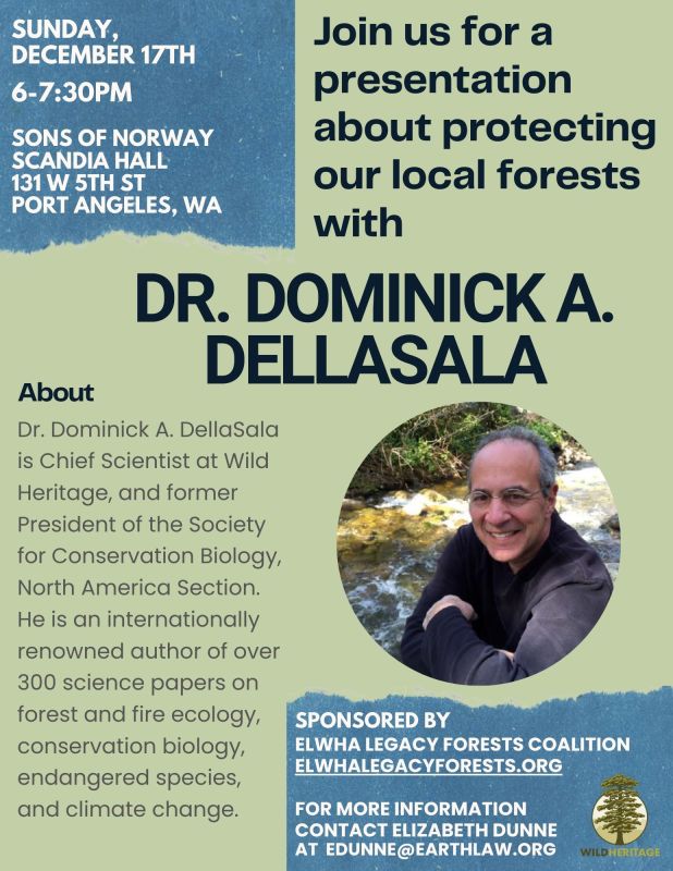Dec. 17 forest presentation flyer with Dr. Dominick Dellasalla