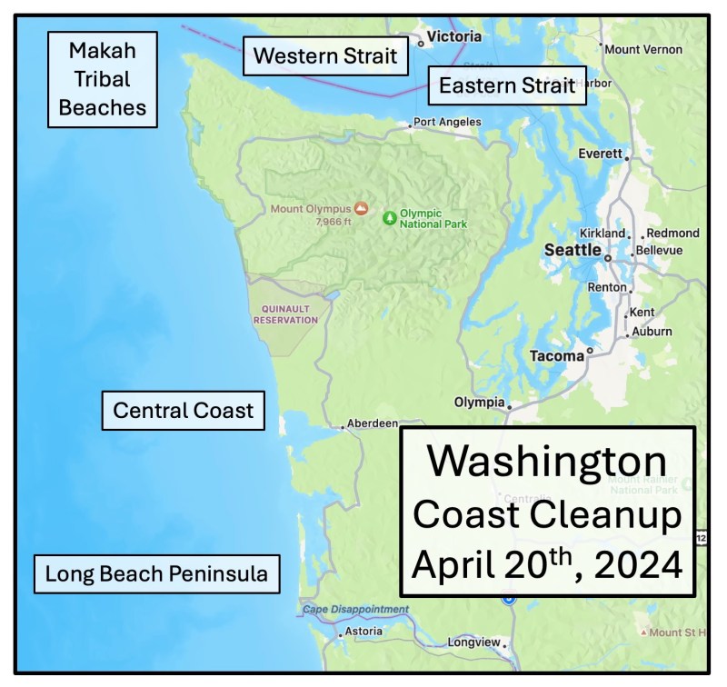 Coastal Clean Ups map
