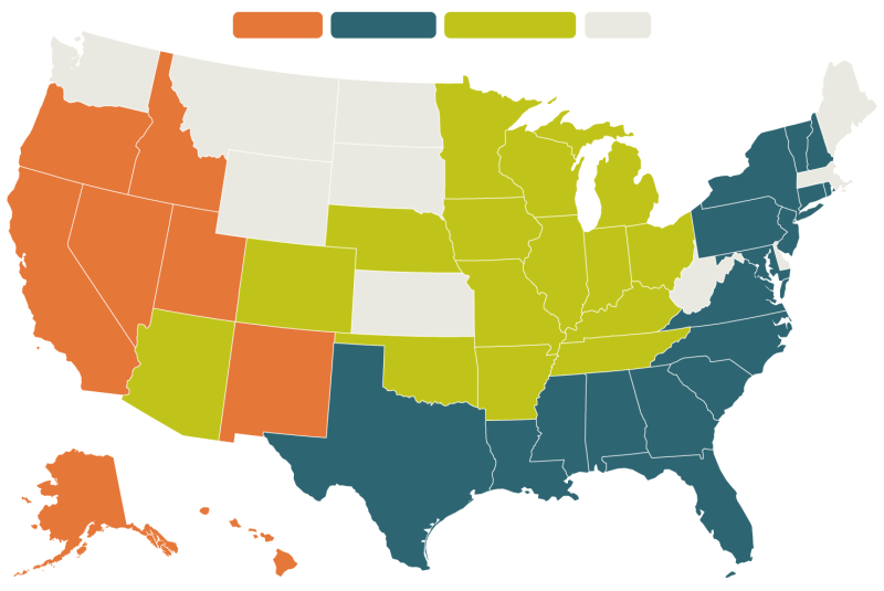 Highest costs hazards per state - NYT infographic