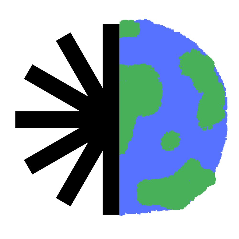 Drawing of sun rays on the left and the earth on the right